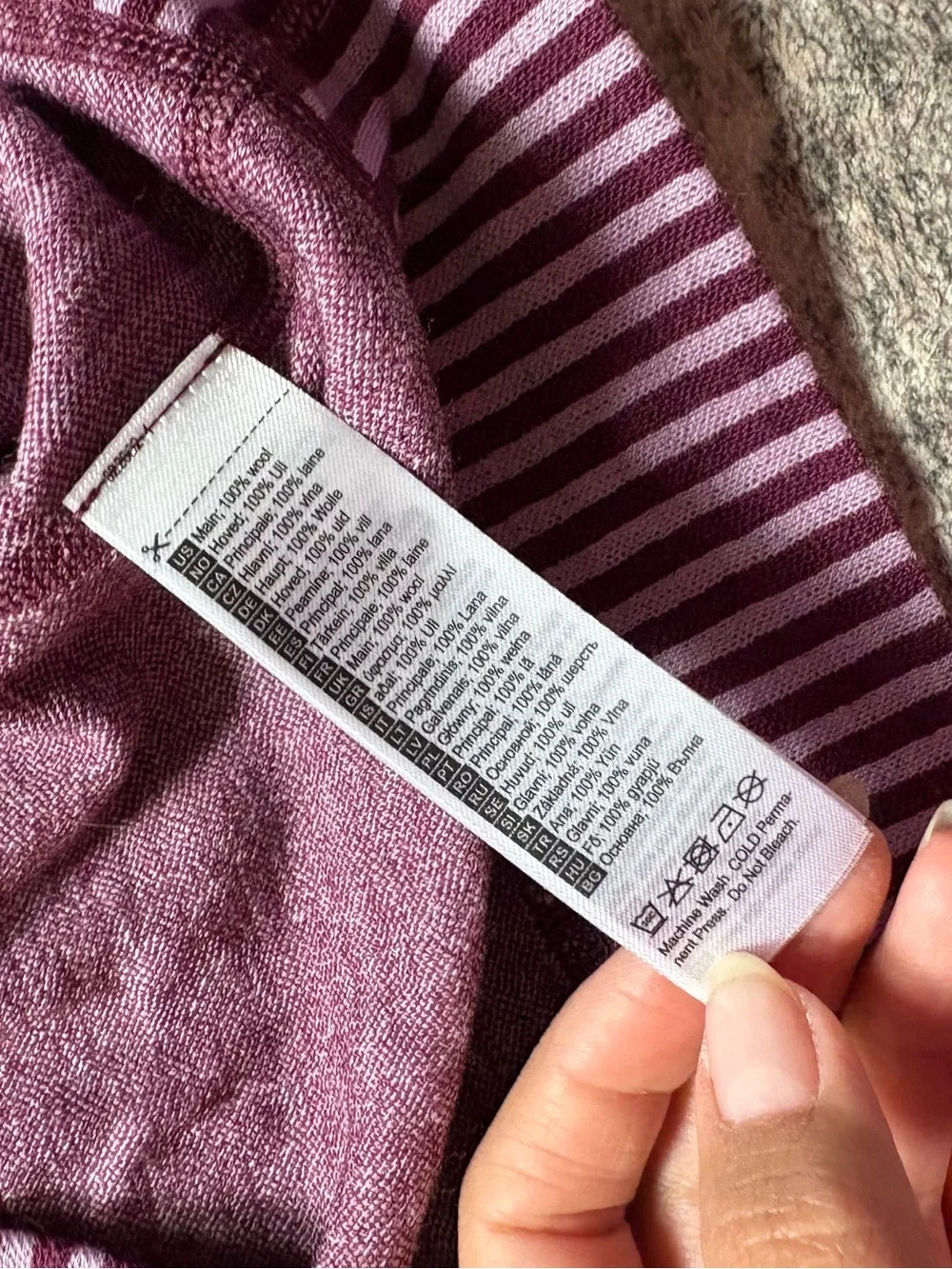 KARI TRAA SMEKKER wool LONG SLEEVE BASELAYER size L purple